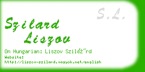 szilard liszov business card